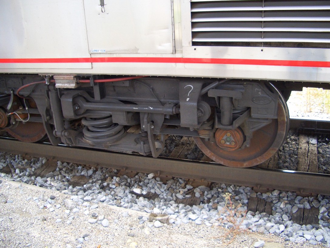 Question mark on train wheel