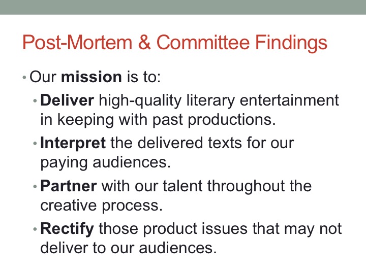 I need not summarize the uproar that made this committee necessary. You all read the material…? Okay, well, I’m certain you understand the gravity of this meeting. Our reputation is at stake with every new product we release.