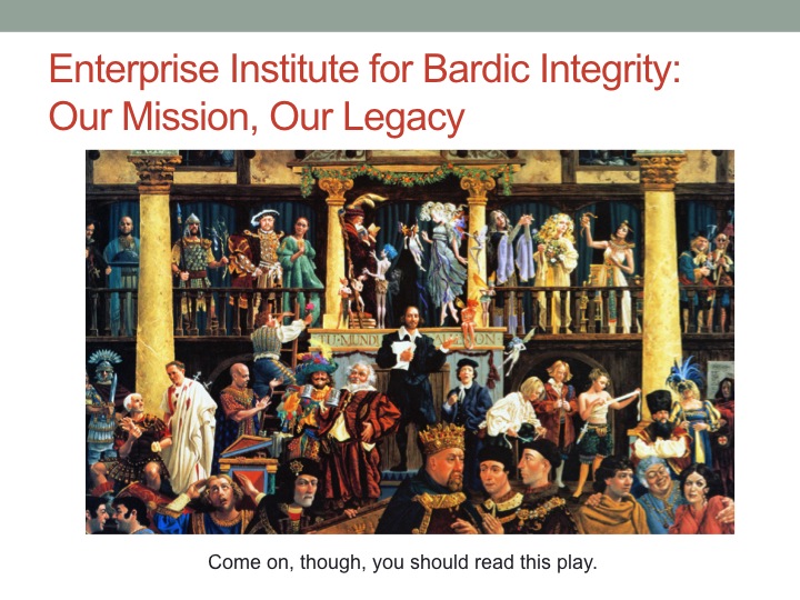 As you're aware, our task today is to recommend action steps to ensure that our audiences get what they pay for, which is a quality production from Mr. S. We have delivered on this guarantee for years, sometimes, as you’re aware, with more work behind the scenes than people know.